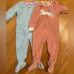 Two piece freeze carters footies, silver accent.
